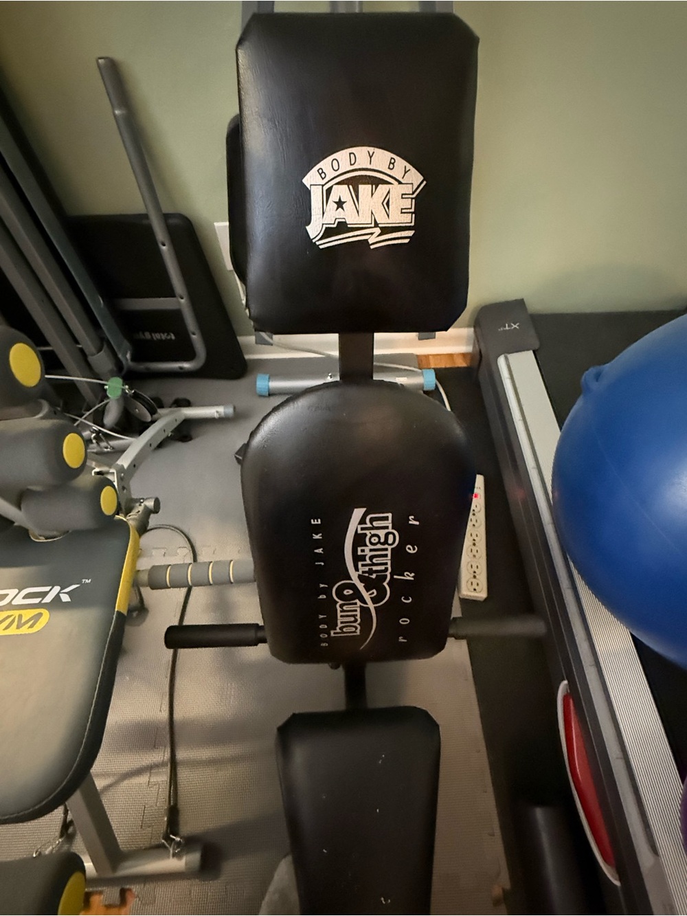 Body By Jake Bun and Thigh Rocker with Resistance Black Adjustable Workout Bench